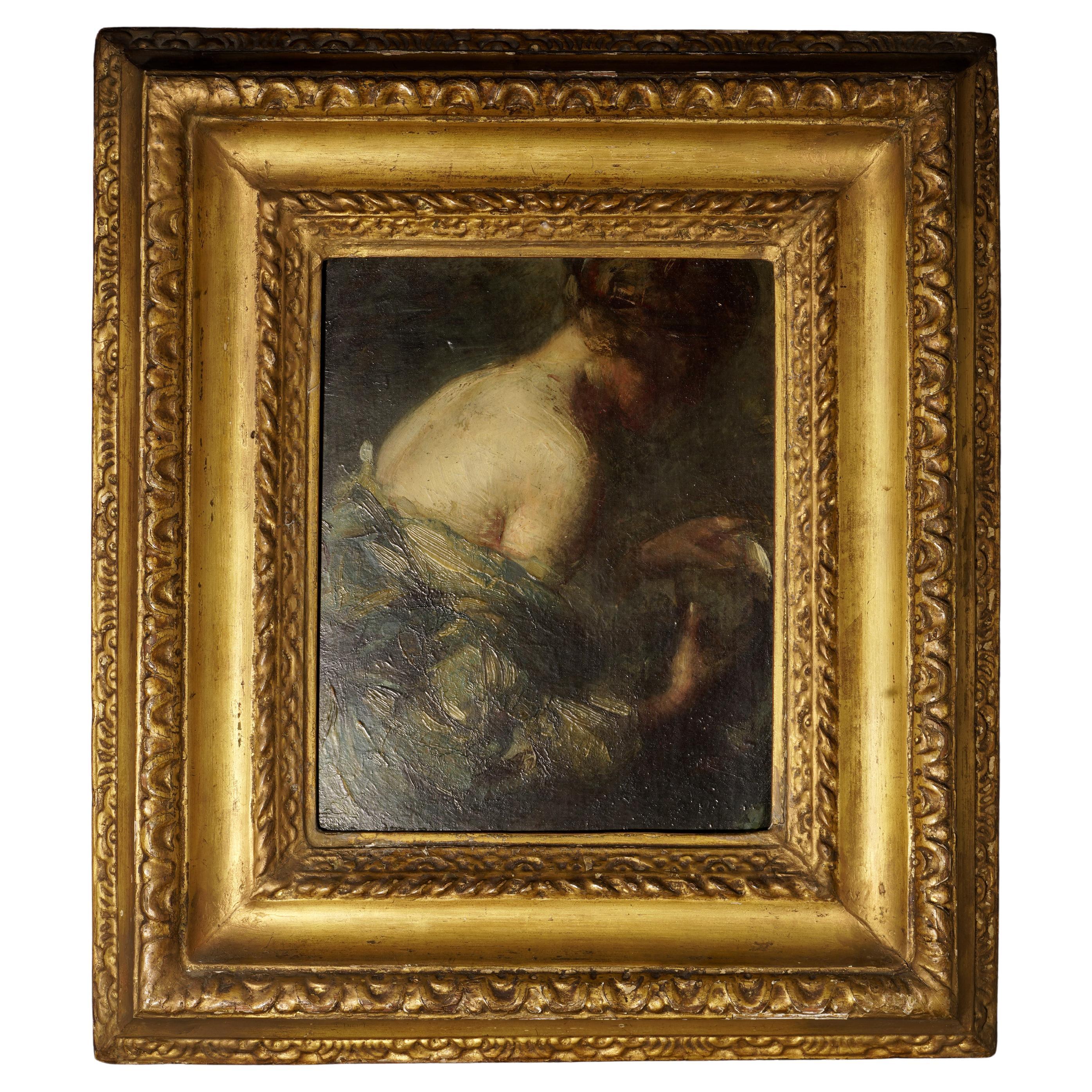 CECIL WILLIAM REA, 1860-1935, Der Kristallgucker, Öl auf Tafel, CIRCA 1910 im Angebot