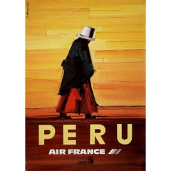 Affiche originale d'Air France datant de CIRCA 1990 - Pérou