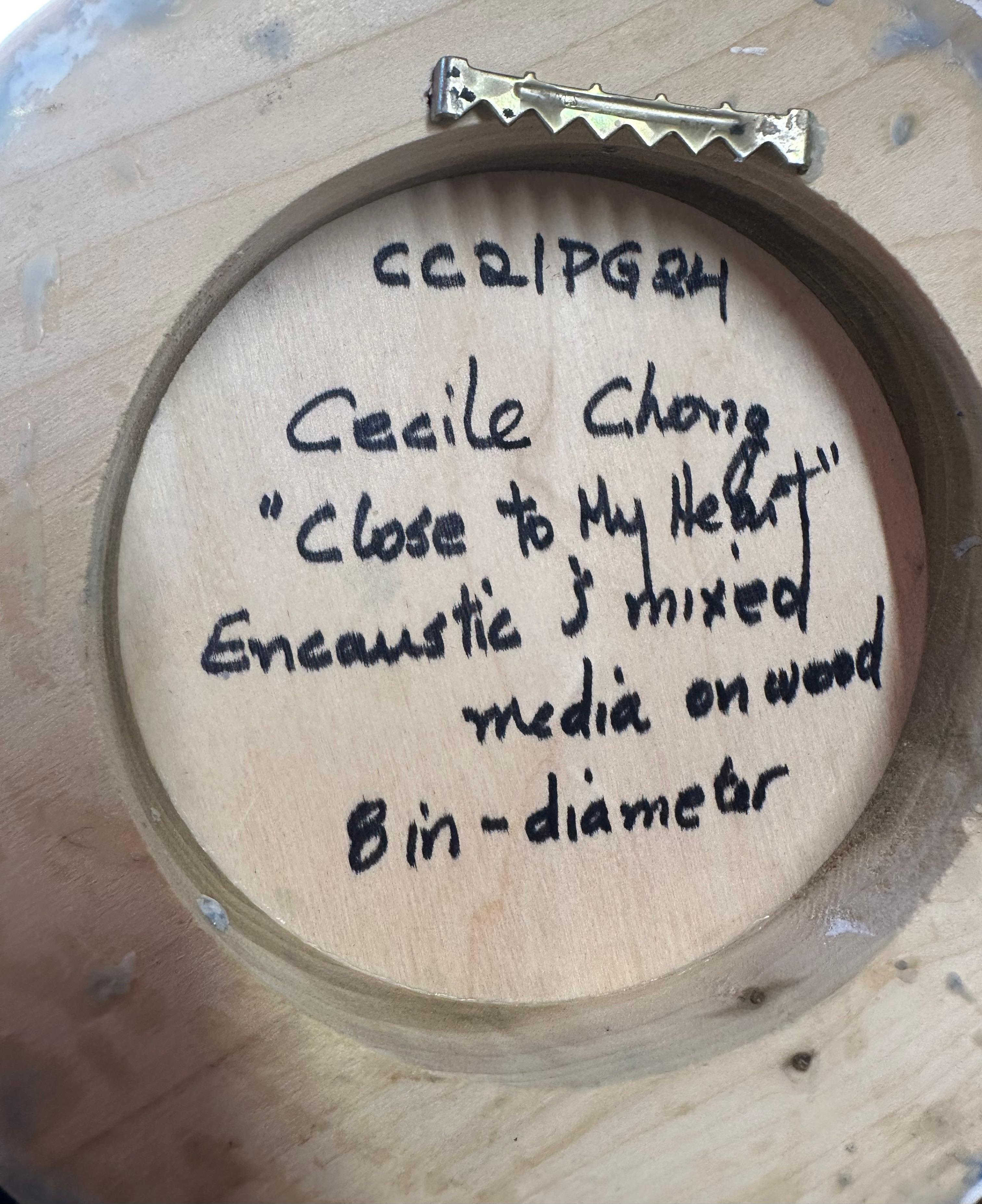 Close To My Heart In Blue - Enkaustik-Landschaft Kinder Blätter Baum, 2021 im Angebot 5