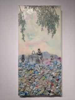 Competing Interests, Enkaustik-Landschaft, Mutter und Kinder in Rosa und Blau