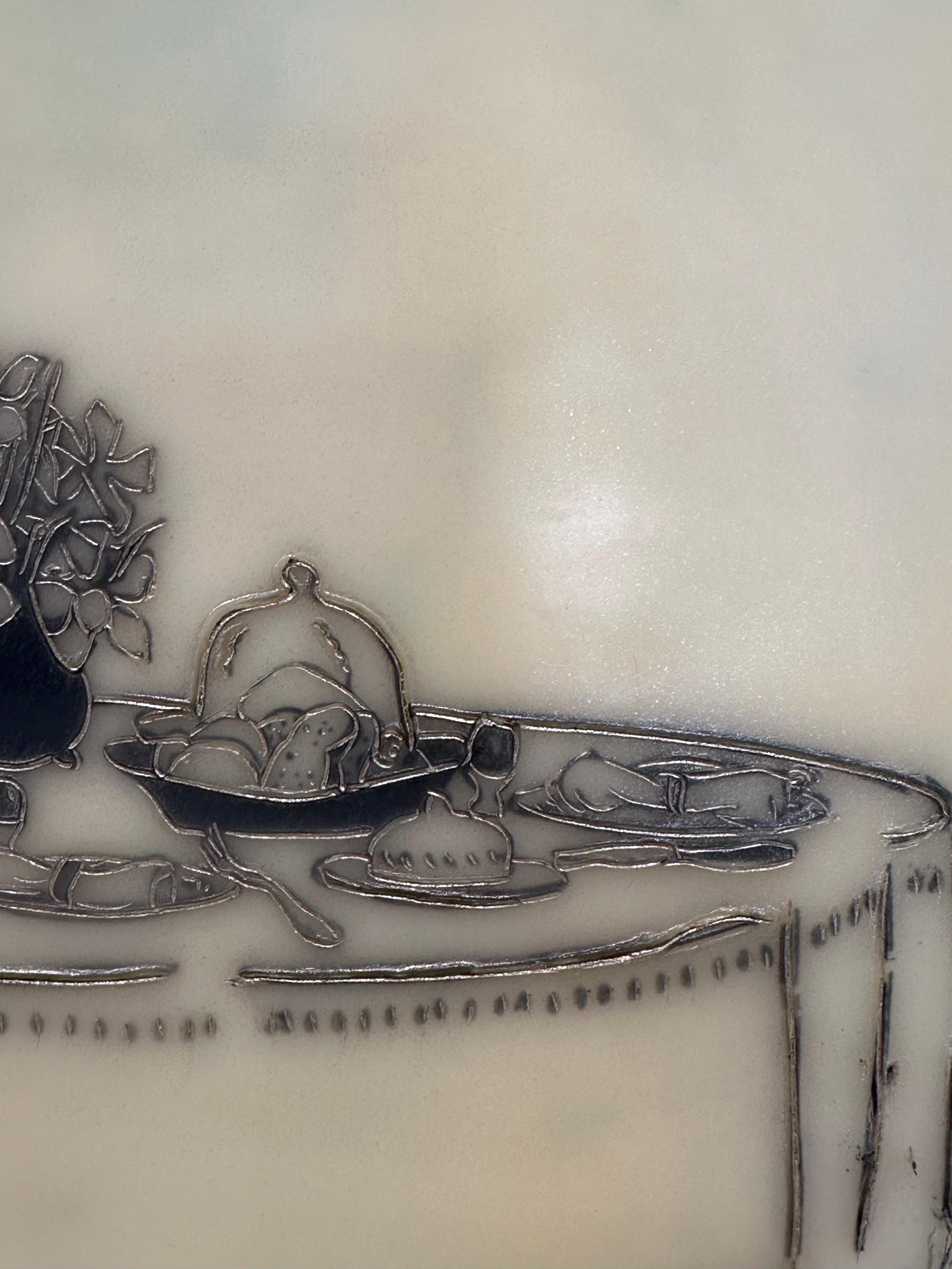 Making Room - Encáustica Paisaje Figura Mesa Niño Naturaleza muerta Árbol, 2016 en venta 6
