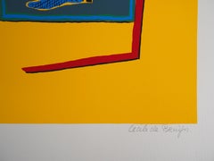 Woman with Bird - Original handsigned Screen Print - Limited /20