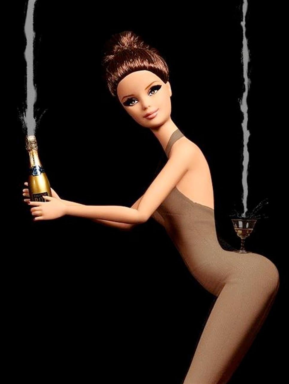barbie champagne bottle