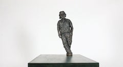 Au bord (avec Maurice) de Cécile Raynal - Portrait masculin, sculpture en grès