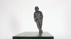 At the edge (with Maurice) - Male Portrait, Ceramic Sculpture