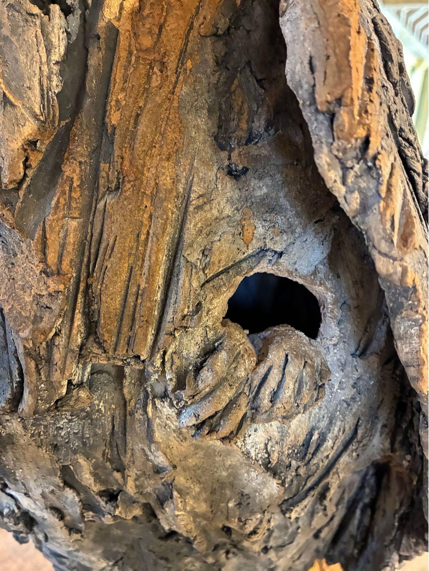 Barbagianni di Cécile Raynal - Scultura animale in gres cotto a fumo, favola, argilla in vendita 6
