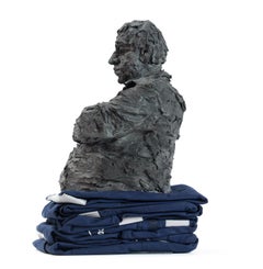 Solo azul de Cécile Raynal - Retrato masculino, Escultura de arenisca
