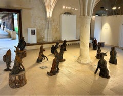 Coro di bestie di Cécile Raynal - Sculture in gres fumé di animali