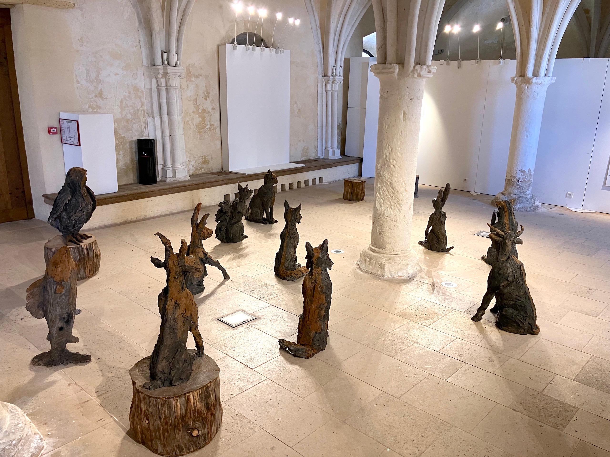 Kuh von Cécile Raynal - Tierische Skulptur aus gebranntem Steinzeug, Fabel, Ton im Angebot 10