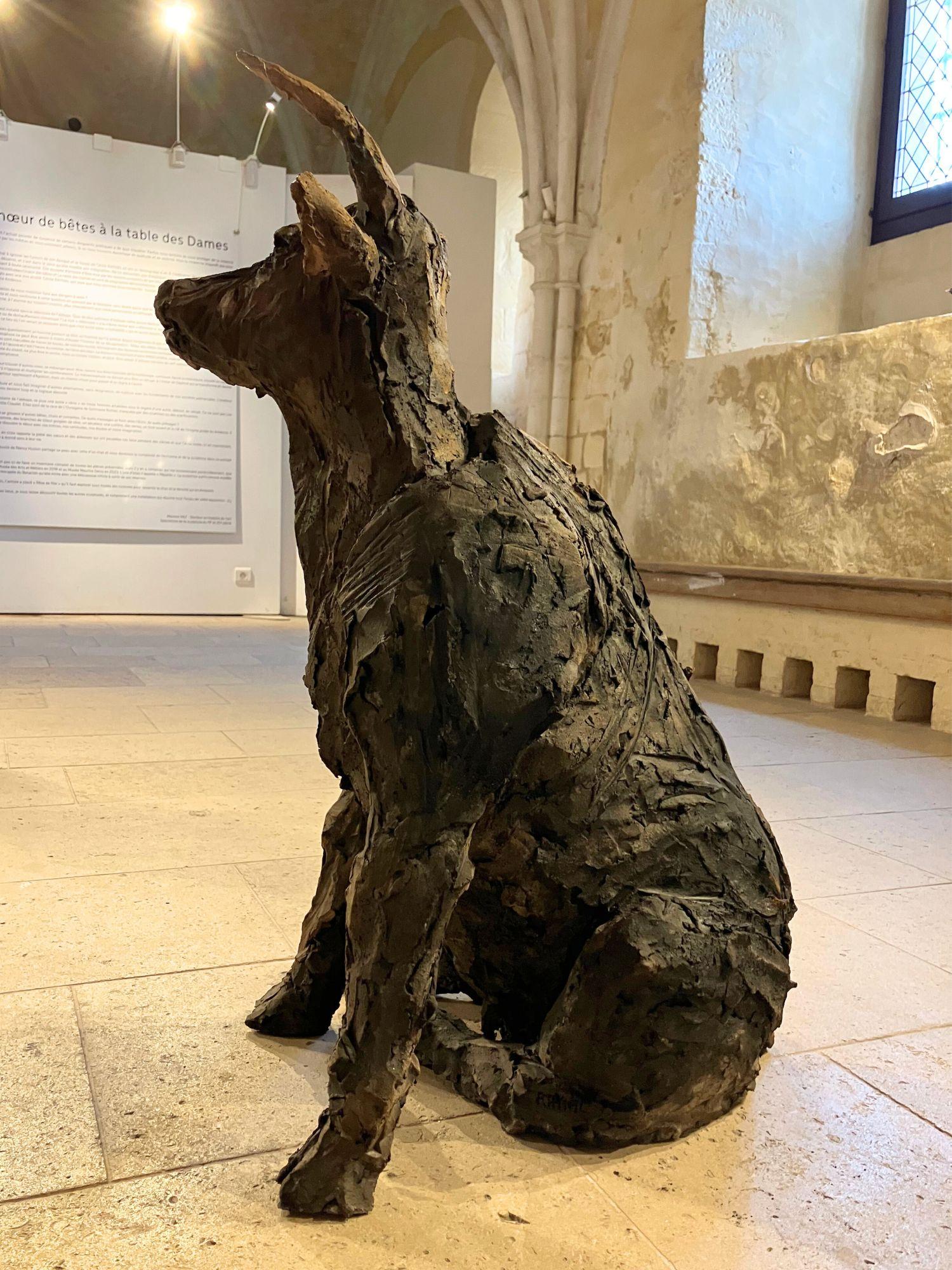 Kuh von Cécile Raynal - Tierische Skulptur aus gebranntem Steinzeug, Fabel, Ton im Angebot 5
