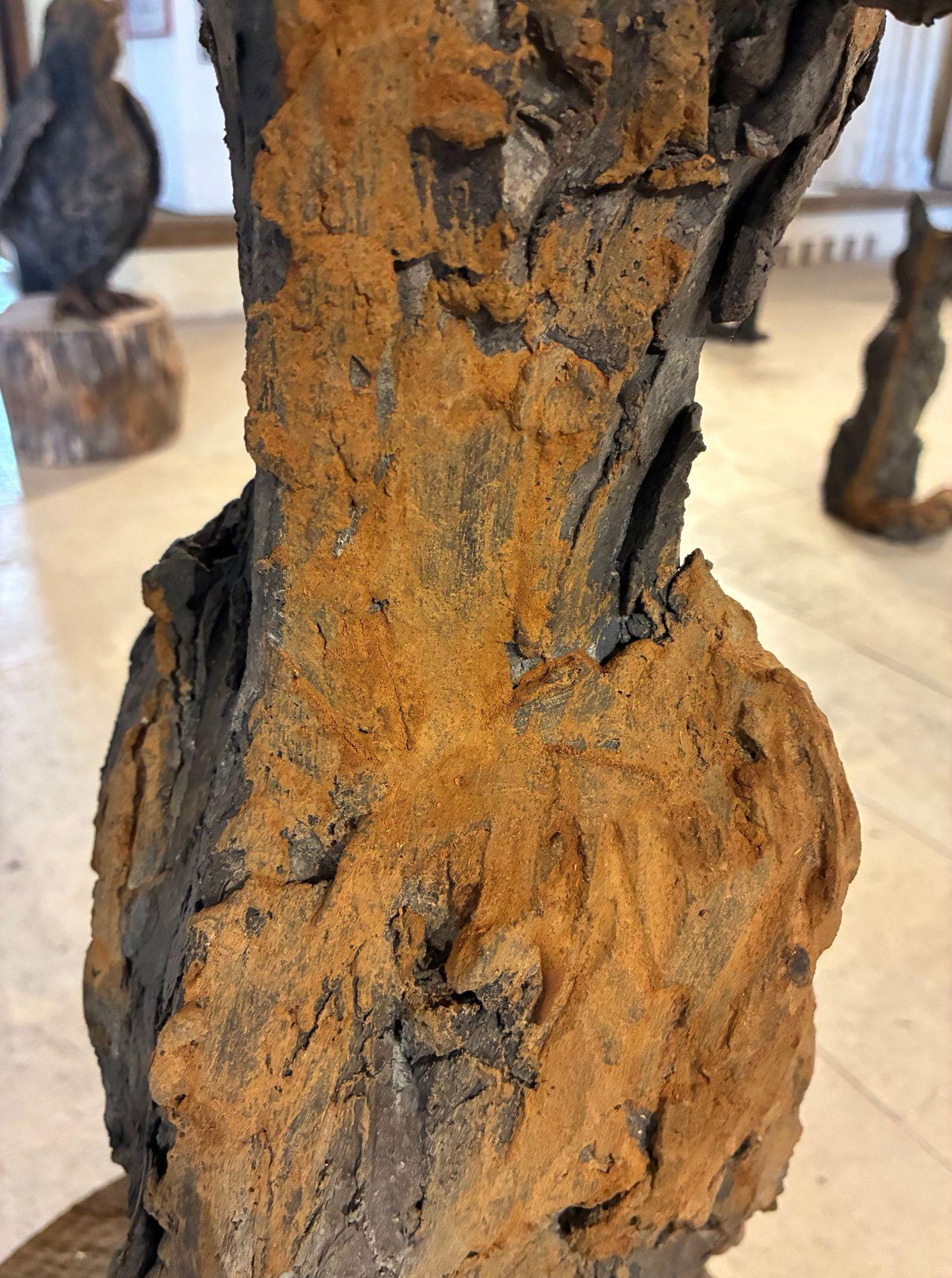 Cabra de Cécile Raynal - Escultura animal de gres al humo, fábula, arcilla en venta 8
