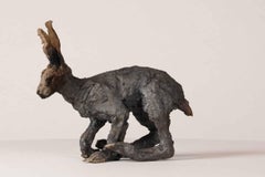 Hare by Cécile Raynal - Animal art sculpture, fairytale character