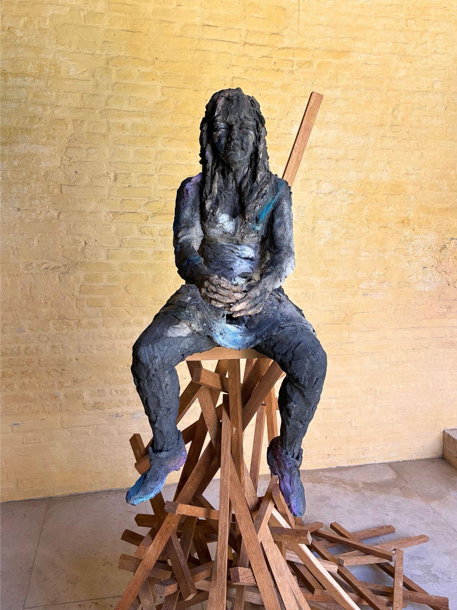 Modèle de maquette de dyslexie disloquée by Cécile Raynal - stoneware sculpture For Sale 1