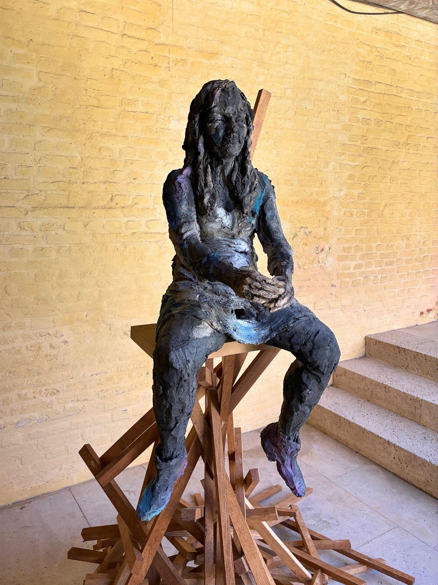 Modèle de maquette de dyslexie disloquée by Cécile Raynal - stoneware sculpture For Sale 3