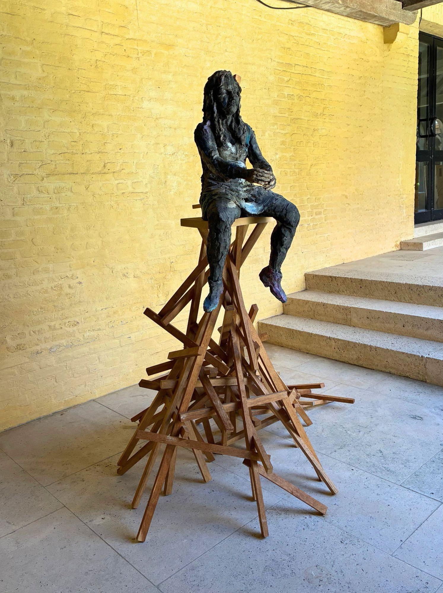 Modèle de maquette de dyslexie disloquée by Cécile Raynal - stoneware sculpture For Sale 4