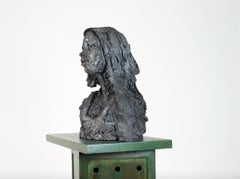 Solo (avec Chloé) de Cécile Raynal - Sculpture en grès, figure féminine, buste