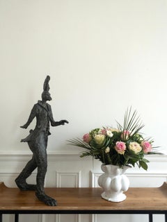Walking Hare by Cécile Raynal - Fantasy animal sculpture, Alice in Wonderland
