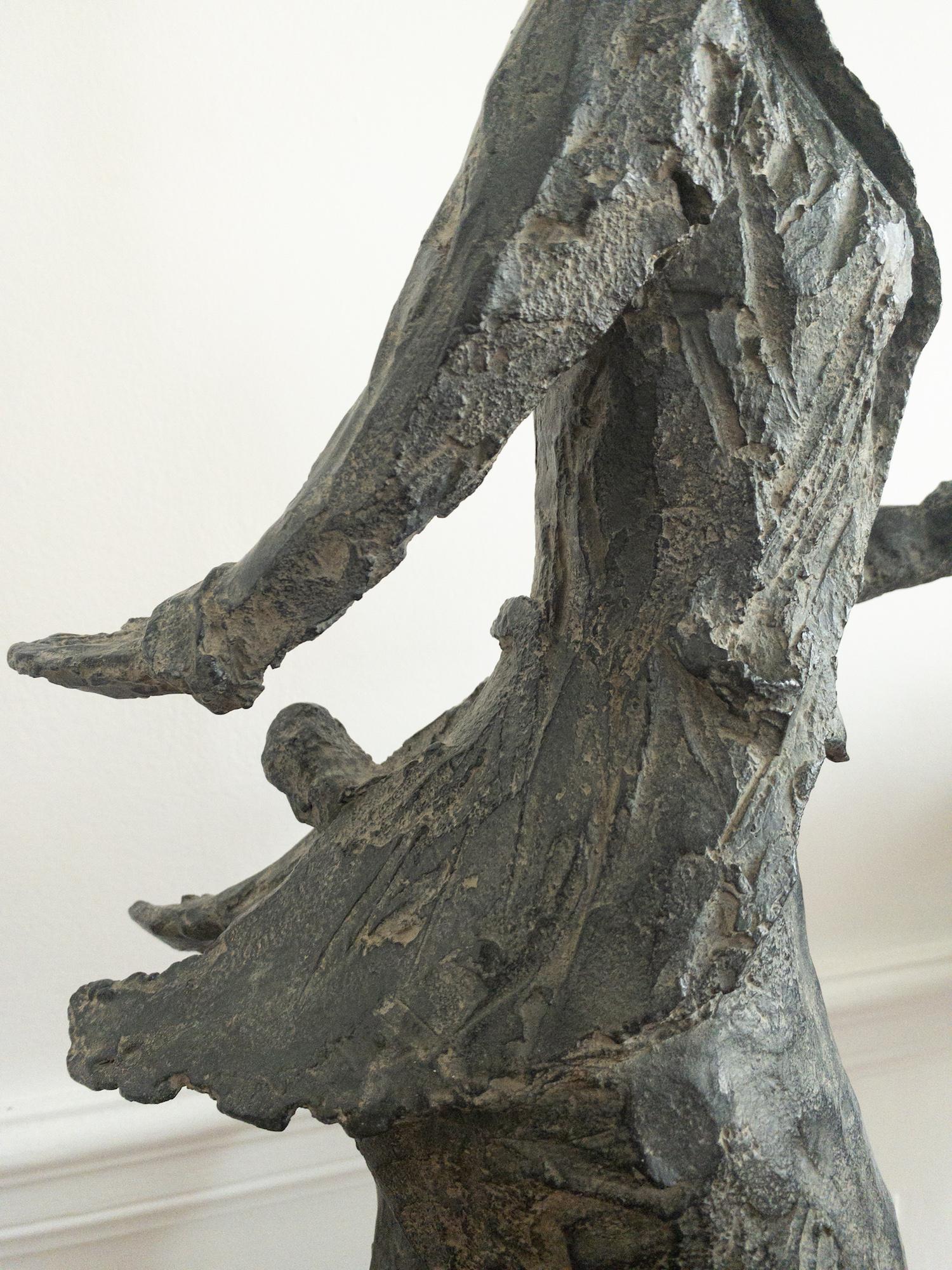 Walking Hare by Cécile Raynal - Fantasy Animal Sculpture, bronze For Sale 4