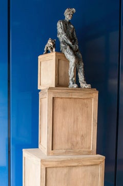 Wolf's Dream by Cécile Raynal - Teenager portrait, stoneware sculpture, young