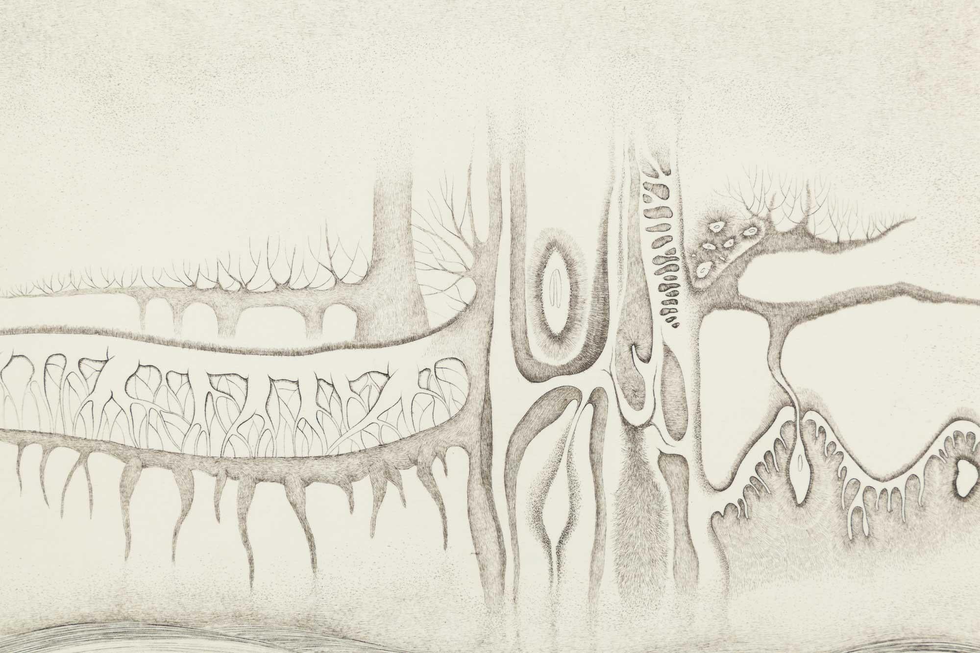 Cosmogonies No. 6 - Surrealist Print by Cécile REIMS