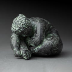 Cécile TAREL (1946-, France) : "Femme recroquevillée", Terracota original - C. C. 1980