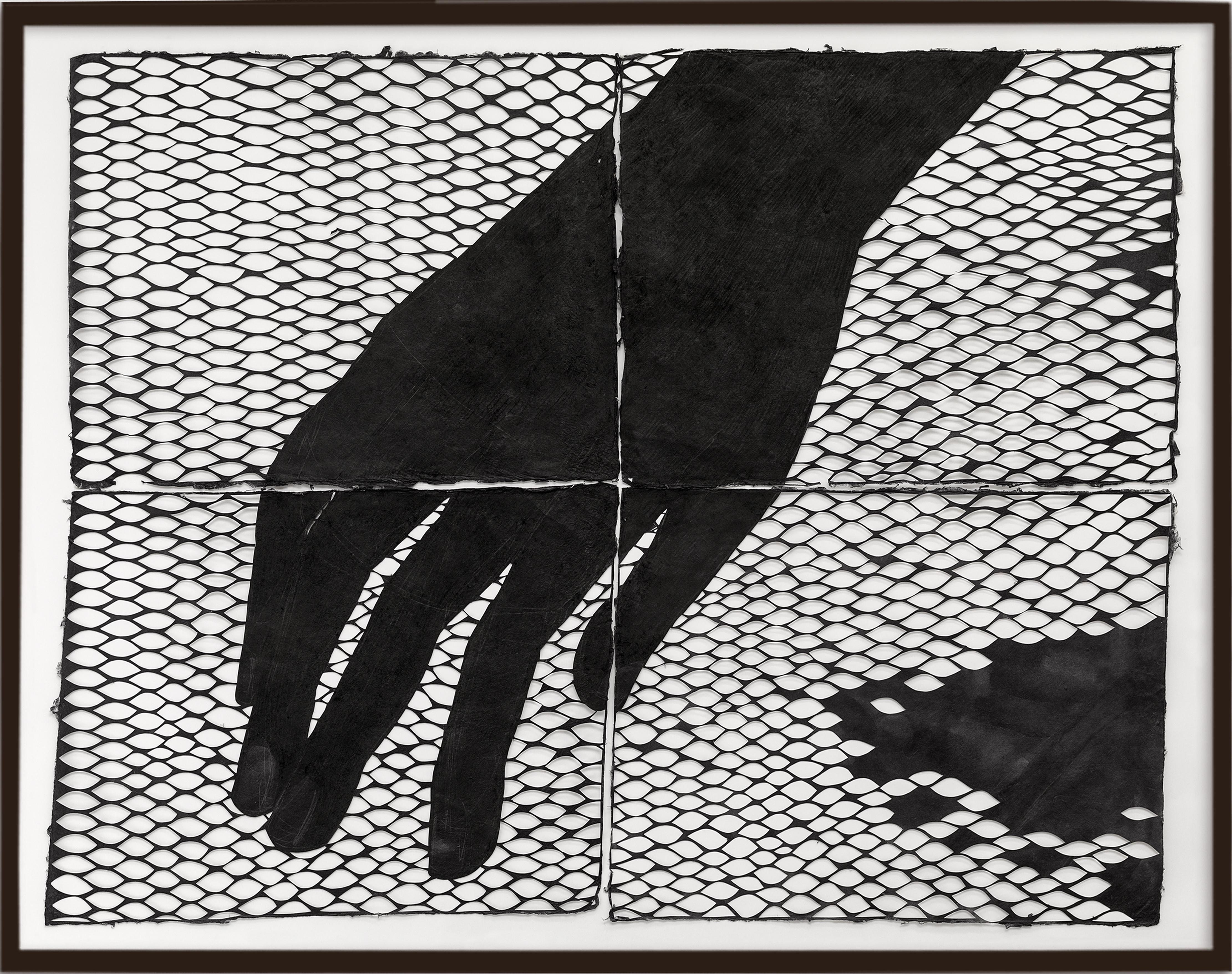 Cécilia Andrews
The Hand, 2015
Cut paper: ink, graphite, handmade paper in Laos
47 1/2 x 67 inches

