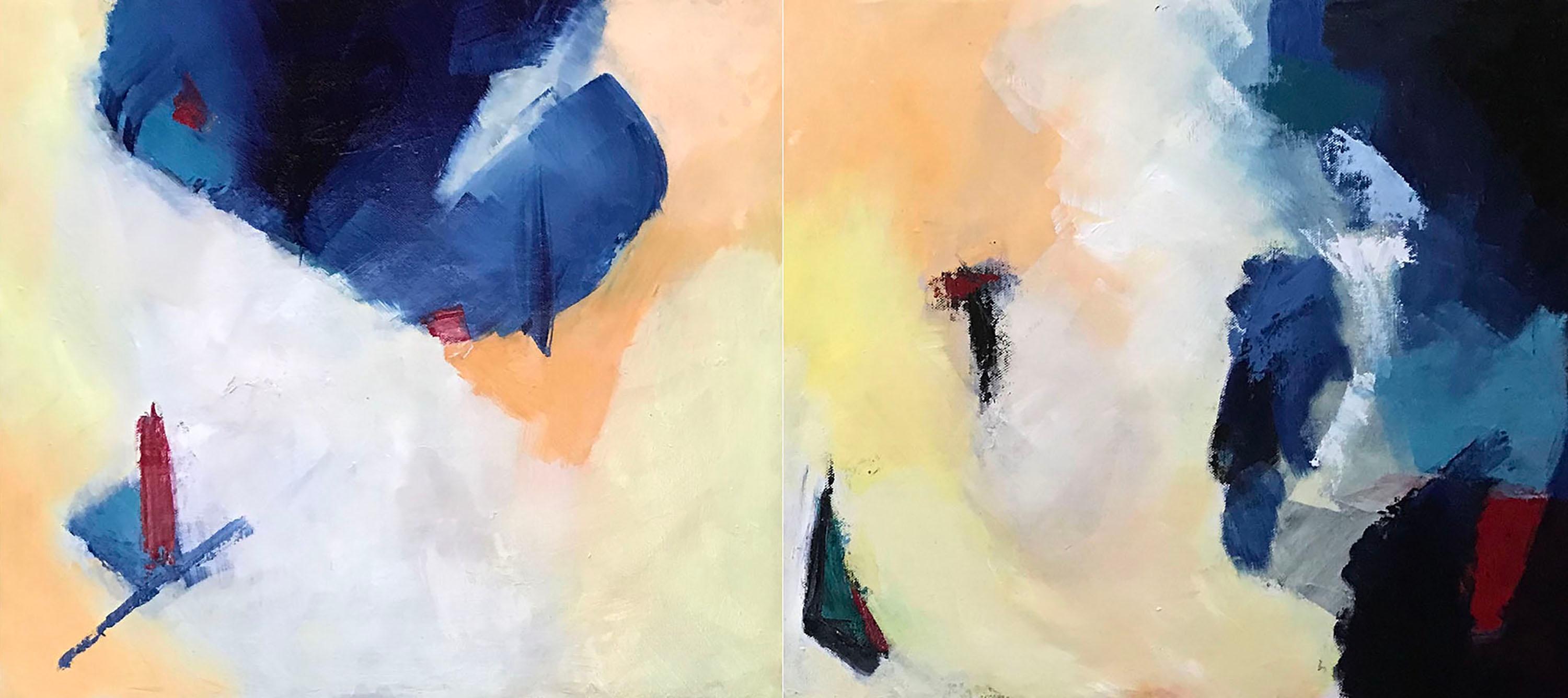 EQUILIBRIO (diptych)
Oil on Canvas
16" x 35"    40.64 x 88.9cm

My work is mainly abstract, I would say abstract expressionism. I love painting with oils, they give me many possibilities I do not find in other mediums. When working with collages on