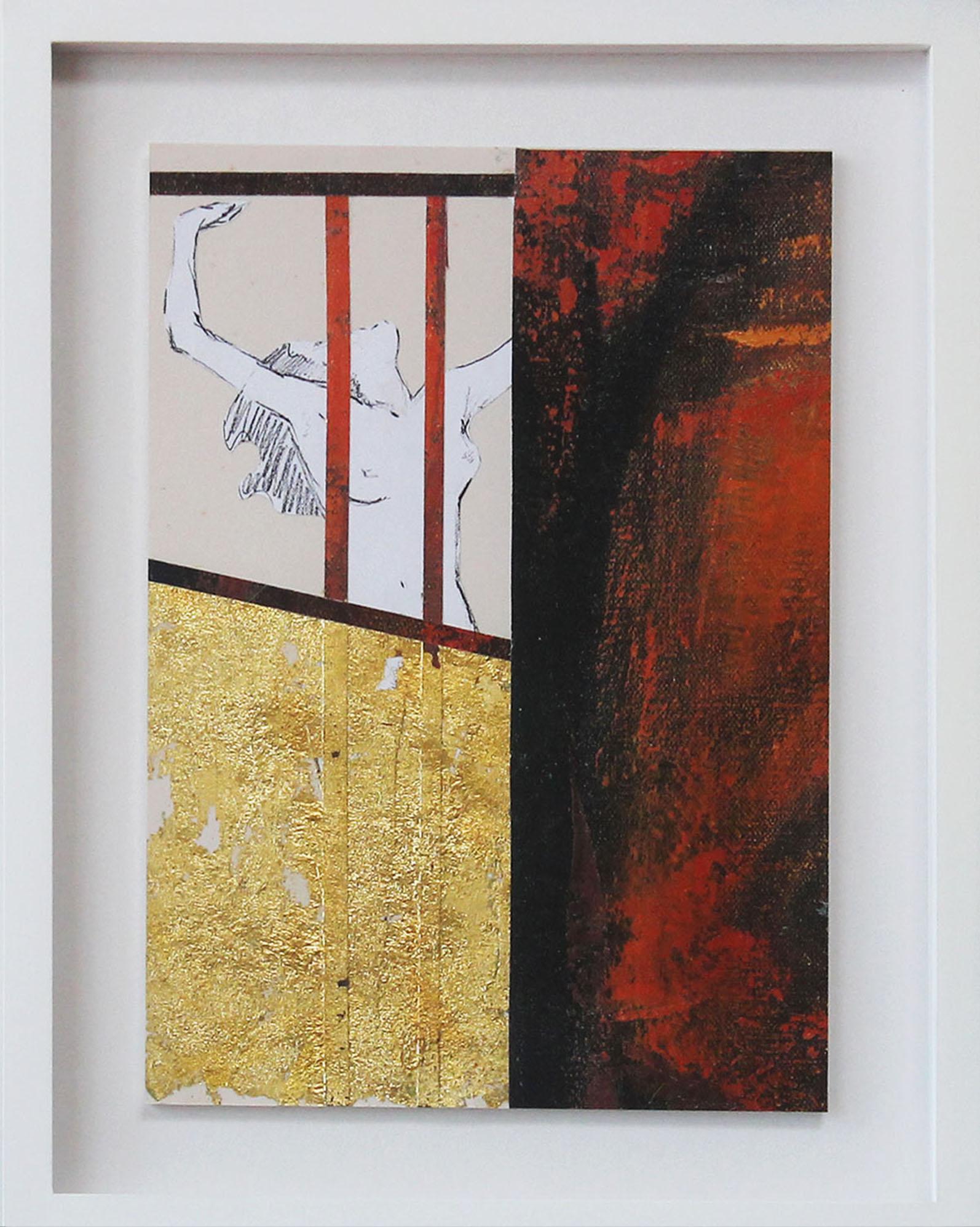 Liberación I
Collage
13 x 9

Mi obra es principalmente abstracta, diría que expresionismo abstracto. Me encanta pintar al óleo, me da muchas posibilidades que no encuentro en otros medios. Cuando trabajo con collages sobre papel o madera utilizo