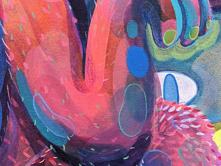 Cecilia Beaven - Contemporary Abstract Pink and Blue Toned Biomorphic ...