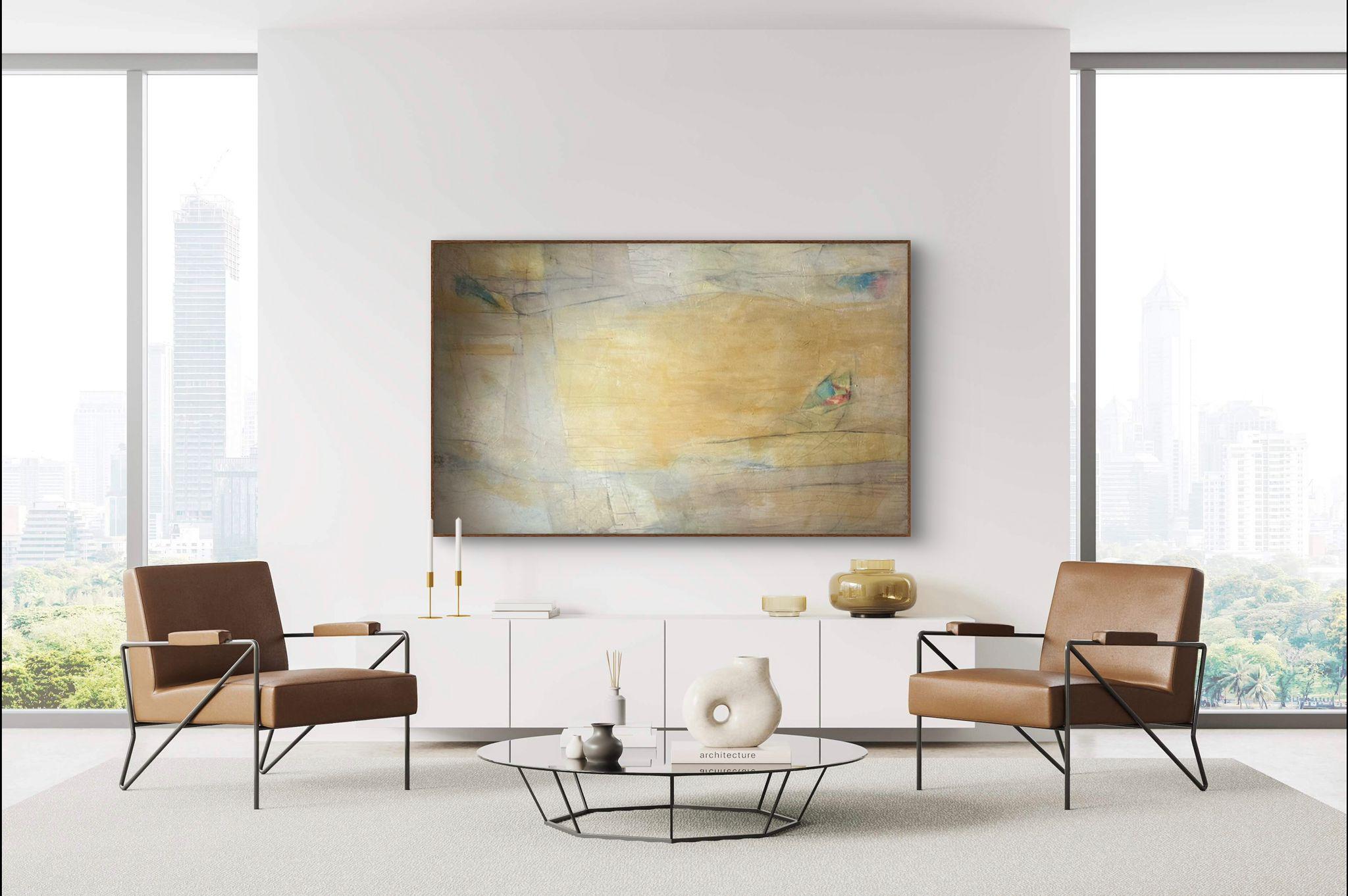 Vento Dorato - Abstract Painting Grigio di Cecila Cresto