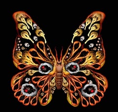 Cecilia Webber Collage di nudo di farfalla sotto acrilico