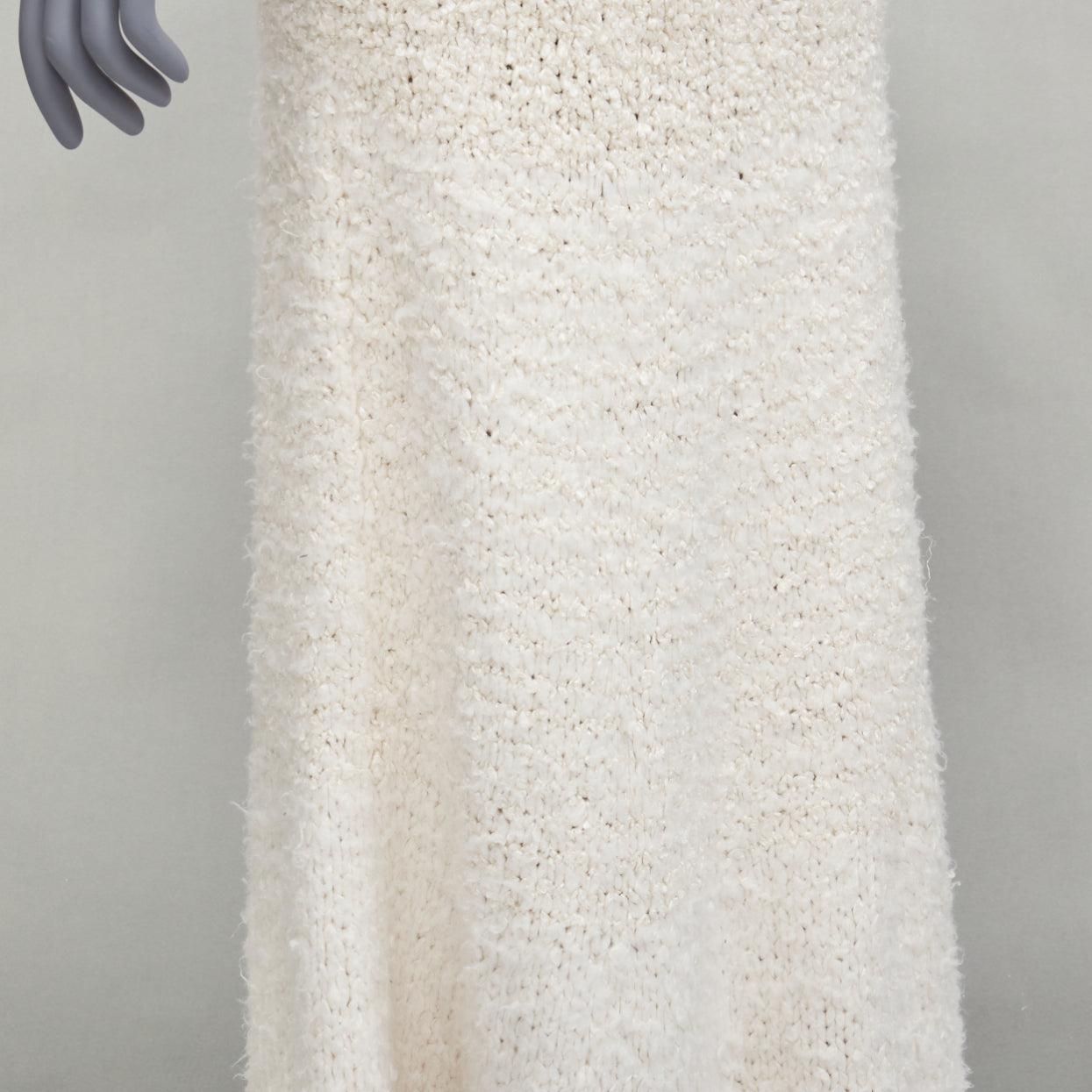 CECILIE BAHNSEN 2020 Latifa 100% silk knitted backless puff sleeves dress UK8 S For Sale 2