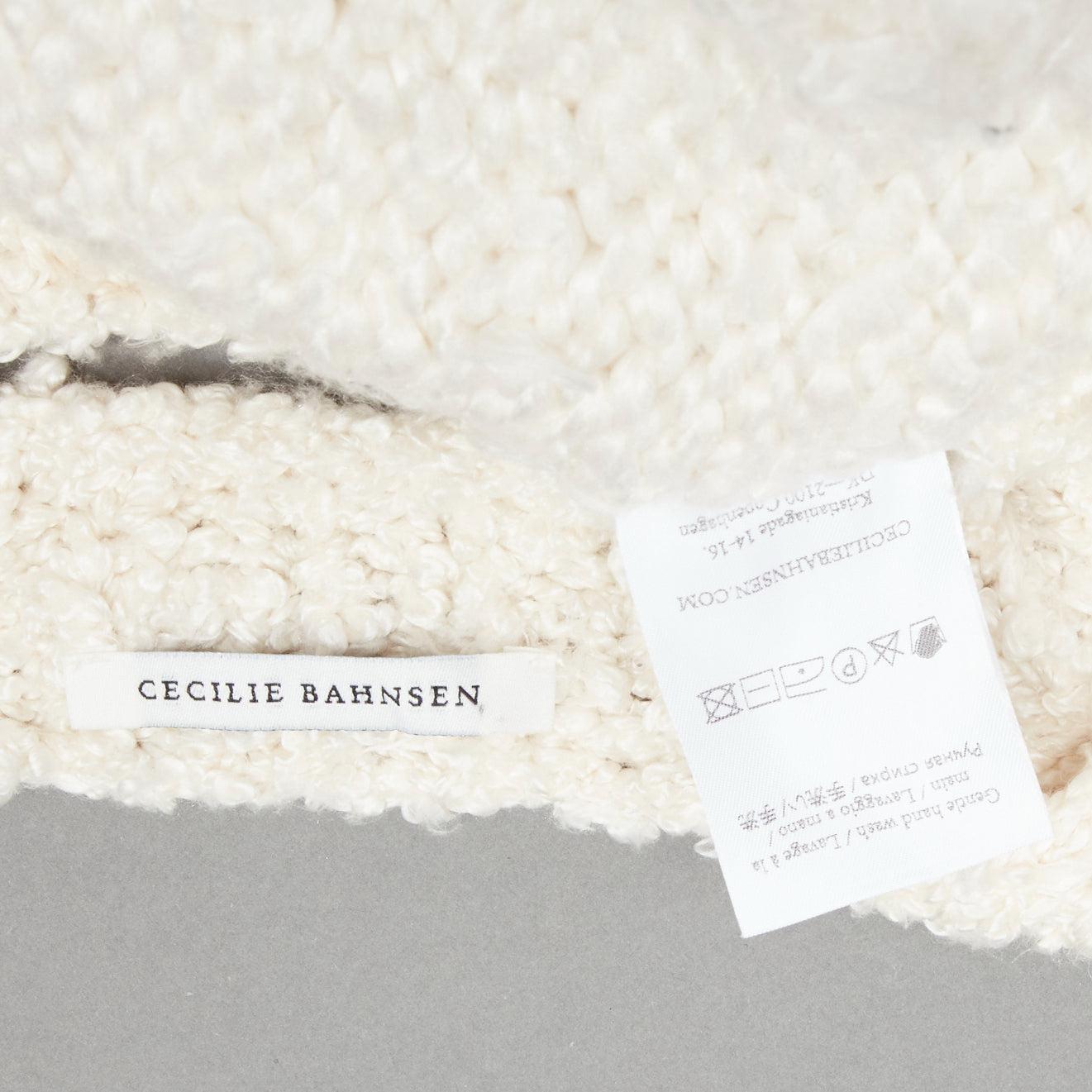CECILIE BAHNSEN 2020 Latifa 100% silk knitted backless puff sleeves dress UK8 S For Sale 4