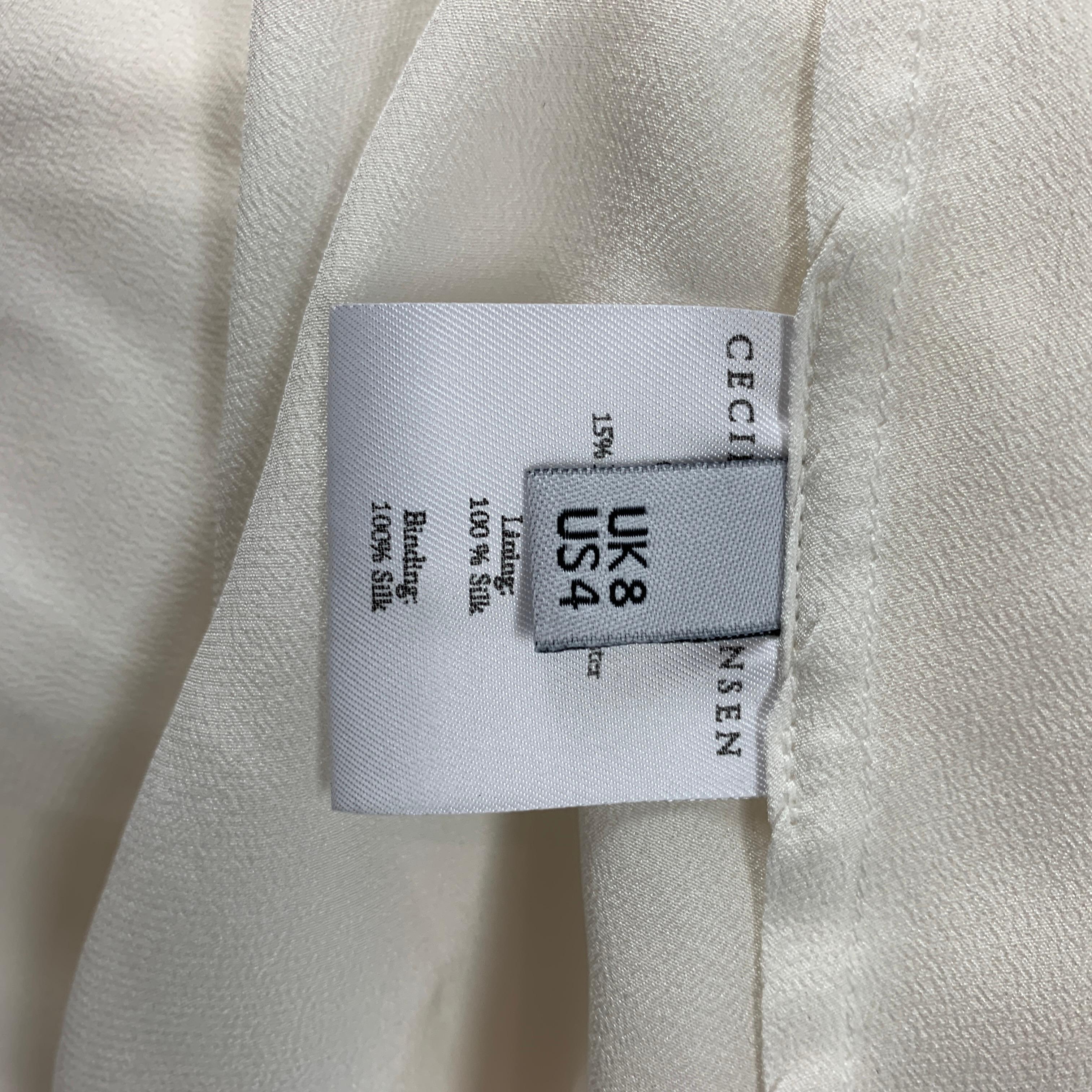 CECILIE BAHNSEN AW 19 Size 4 Off White Cotton / Polyester Sofie Dress In Good Condition In San Francisco, CA