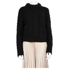Cecilie Bahnsen Black Wool Back Tie Knit Jumper Size XS