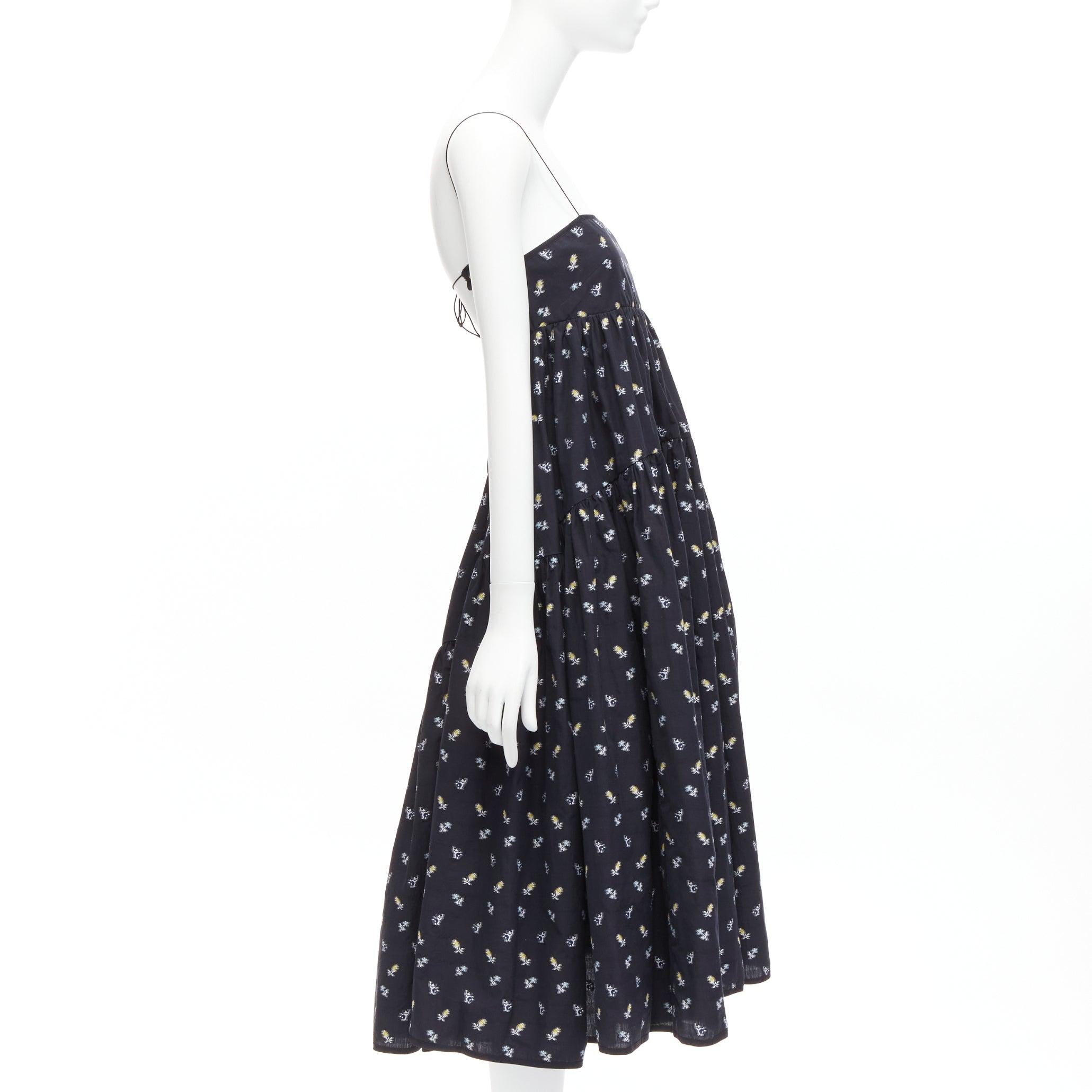 CECILIE BAHNSEN florales Empire Taille String Strap Babydoll ausgestelltes Kleid US6 M im Zustand „Hervorragend“ im Angebot in Hong Kong, NT