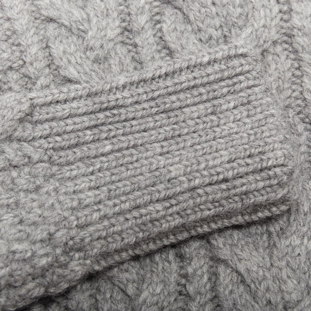 CECILIE BAHNSEN graue Wolle grob gestrickt 100% Seide versetzt zurück Krawatte Pullover XS im Angebot 2