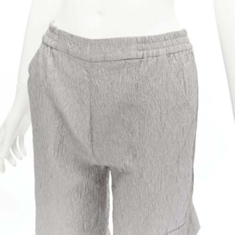 CECILIE BAHNSEN Jackson grey matelasse cloque cargo track pants UK6 XS For Sale 2