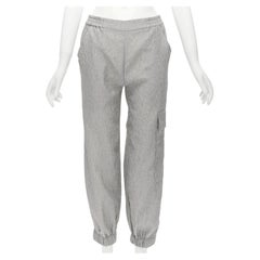 CECILIE BAHNSEN Jackson grey matelasse cloque cargo track pants UK6 XS