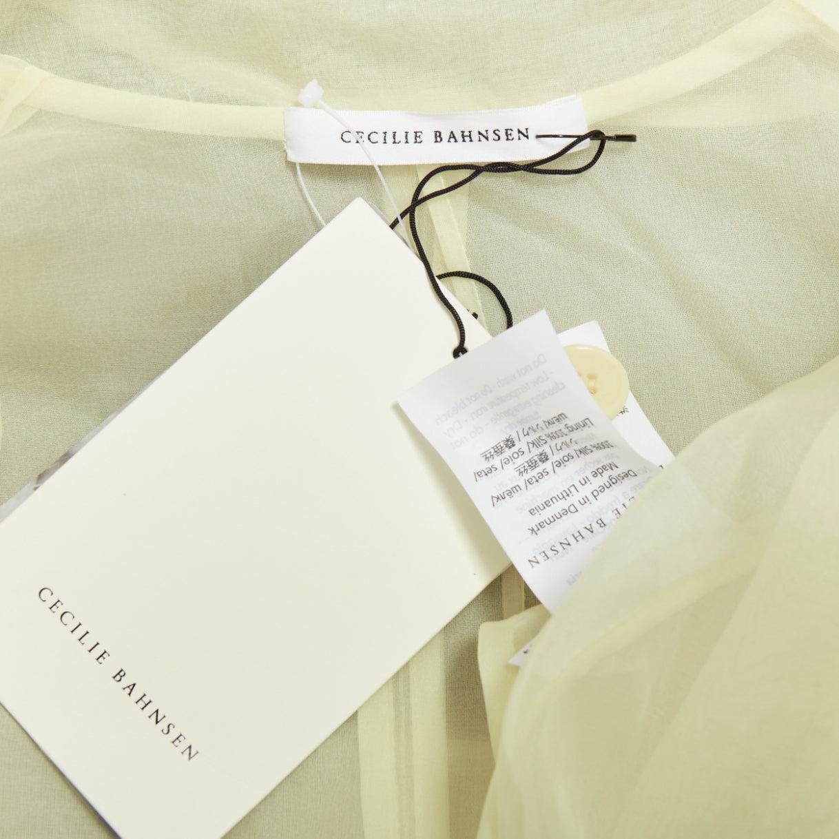 CECILIE BAHNSEN Jaughna buttermilchgelb 100% Seide dekonstruierter Blazer UK8 S im Angebot 5