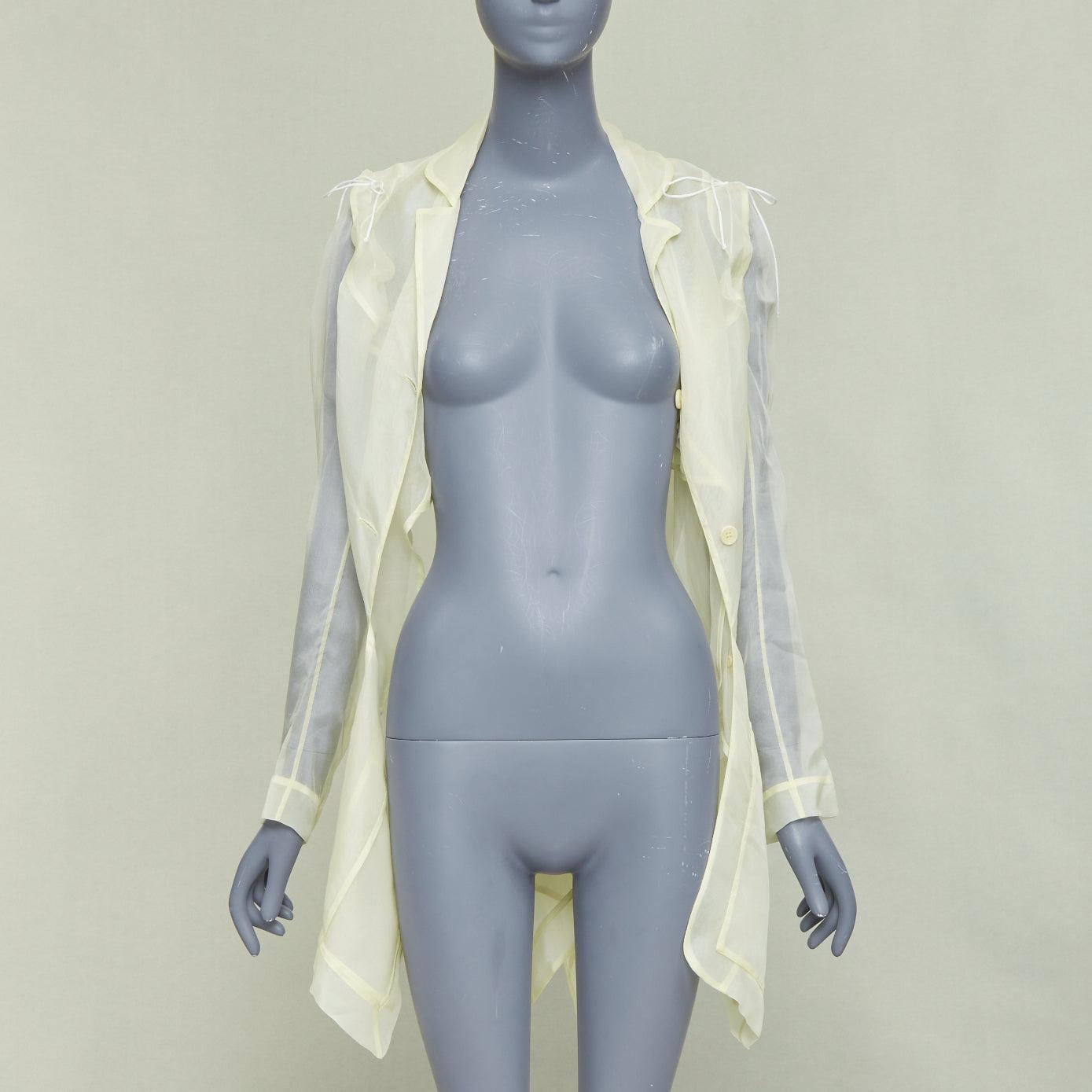 CECILIE BAHNSEN Jaughna buttermilchgelb 100% Seide dekonstruierter Blazer UK8 S (Grau) im Angebot