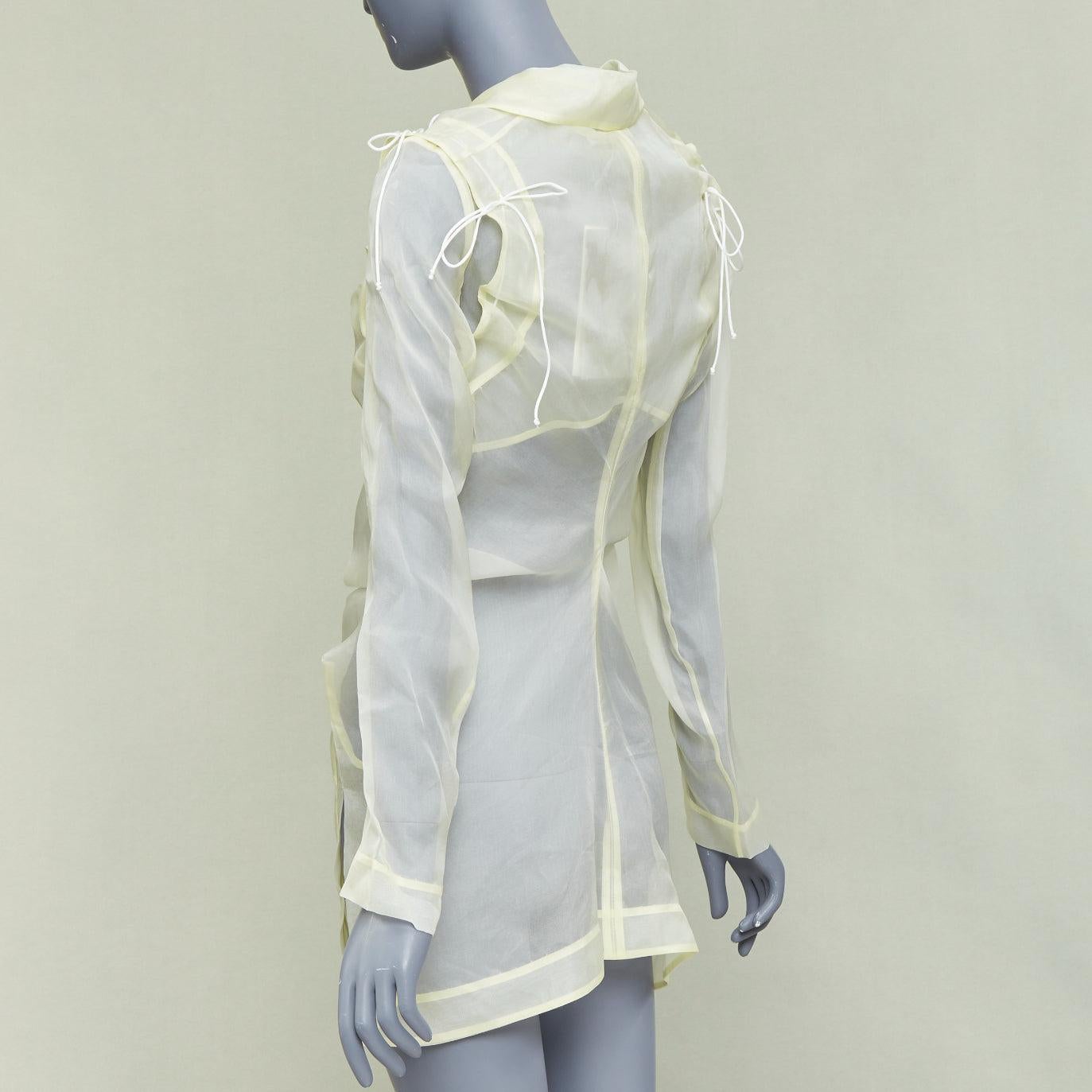 CECILIE BAHNSEN Jaughna buttermilchgelb 100% Seide dekonstruierter Blazer UK8 S im Angebot 2