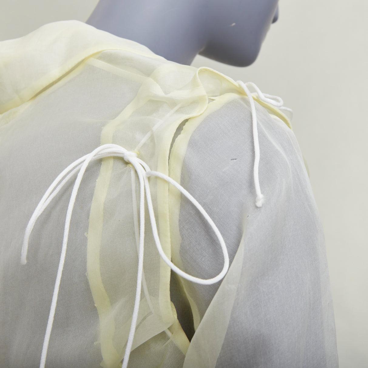 CECILIE BAHNSEN Jaughna buttermilchgelb 100% Seide dekonstruierter Blazer UK8 S im Angebot 3