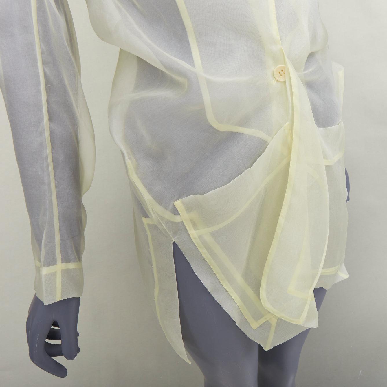 CECILIE BAHNSEN Jaughna buttermilchgelb 100% Seide dekonstruierter Blazer UK8 S im Angebot 4