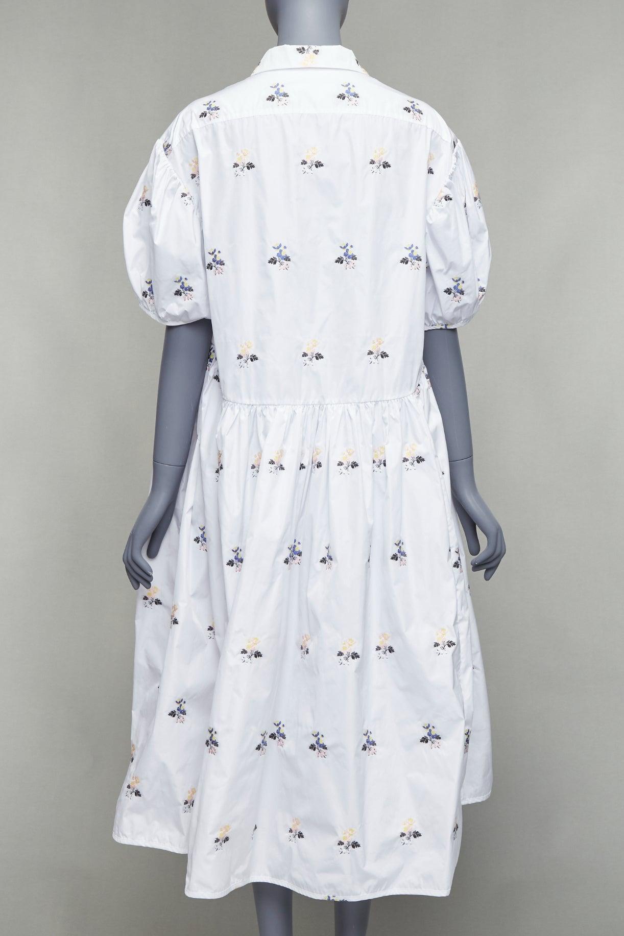 Women's CECILIE BAHNSEN Mikko Hawthorn floral jacquard white voluminous dress UK12 L