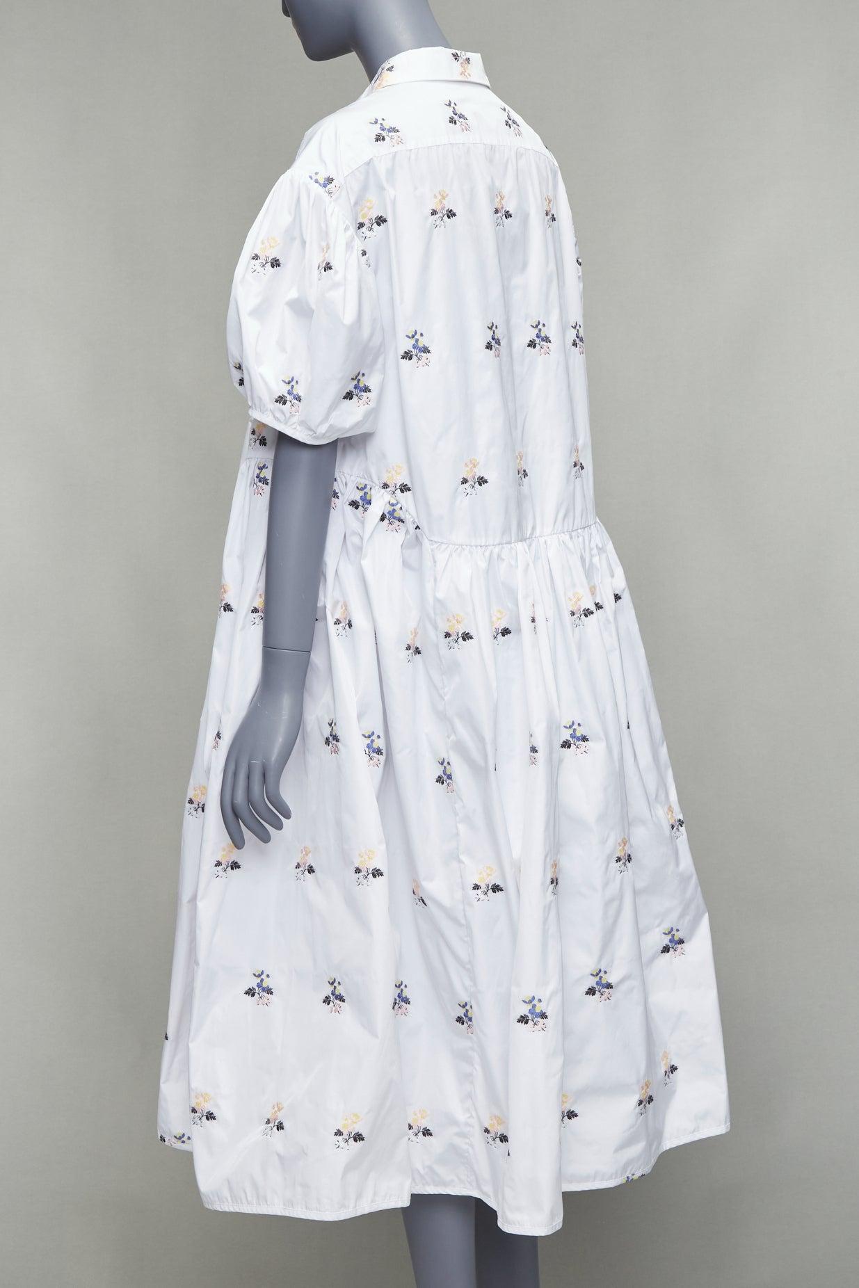 CECILIE BAHNSEN Mikko Hawthorn floral jacquard white voluminous dress UK12 L 1