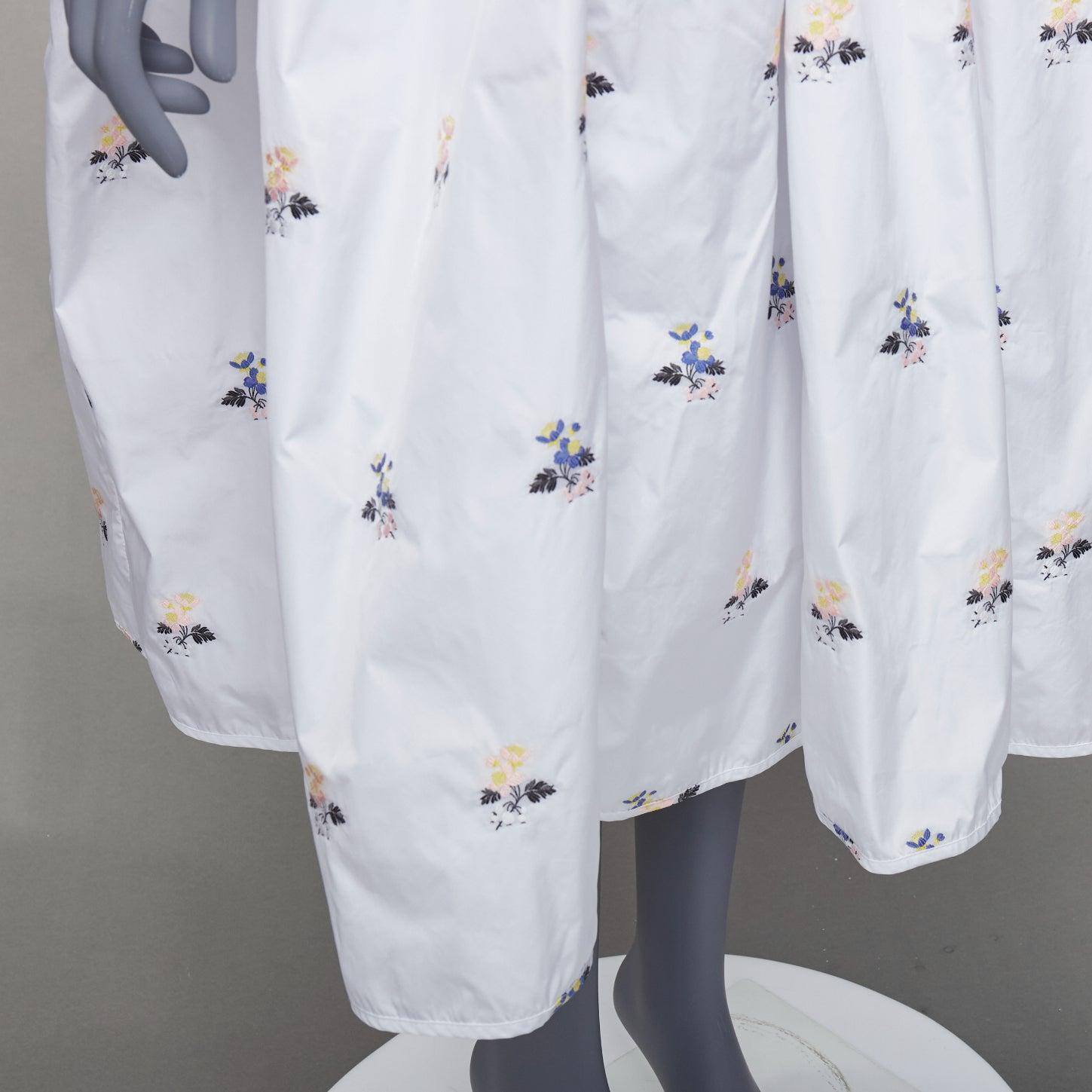CECILIE BAHNSEN Mikko Hawthorn floral jacquard white voluminous dress UK12 L 2