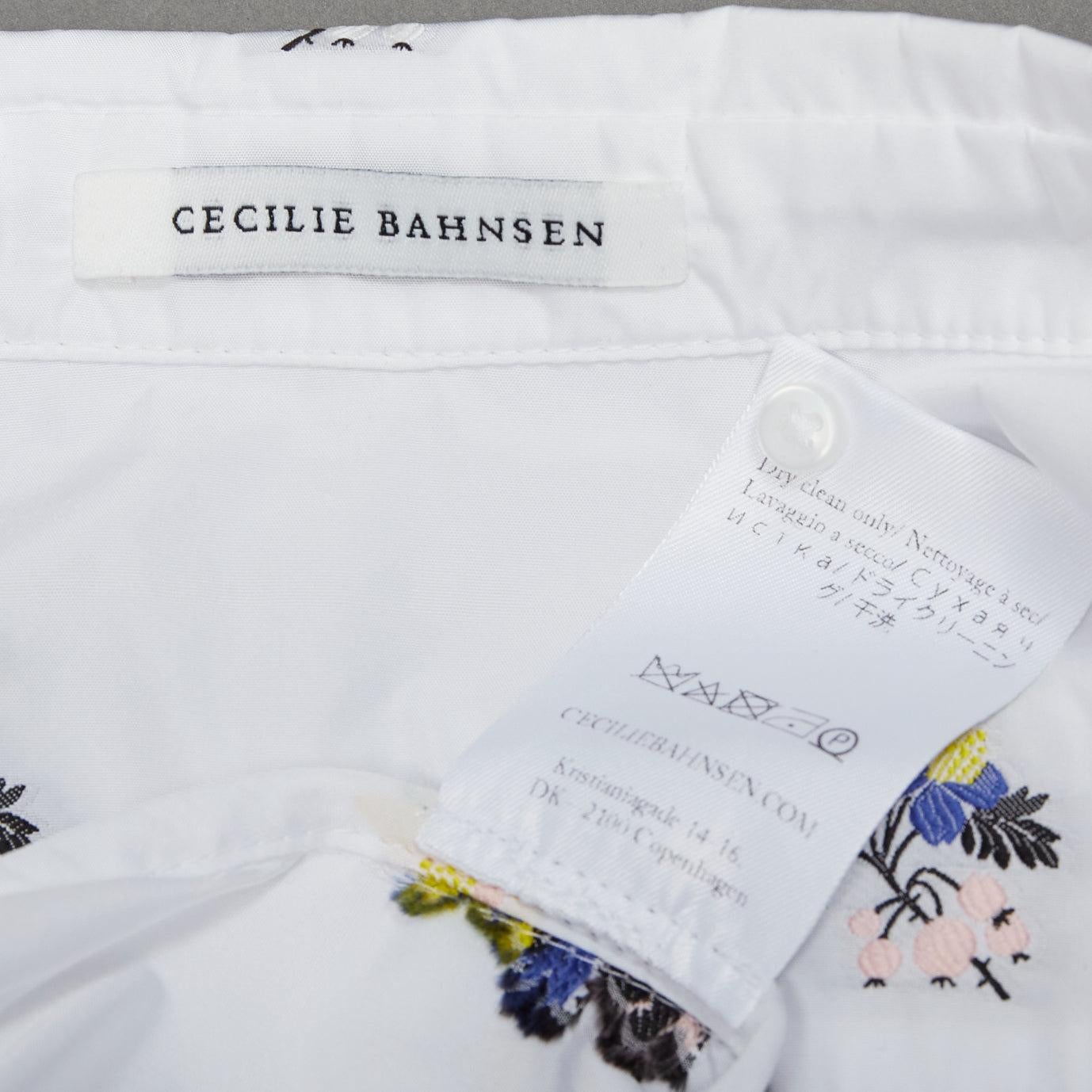 CECILIE BAHNSEN Mikko Hawthorn floral jacquard white voluminous dress UK12 L 3