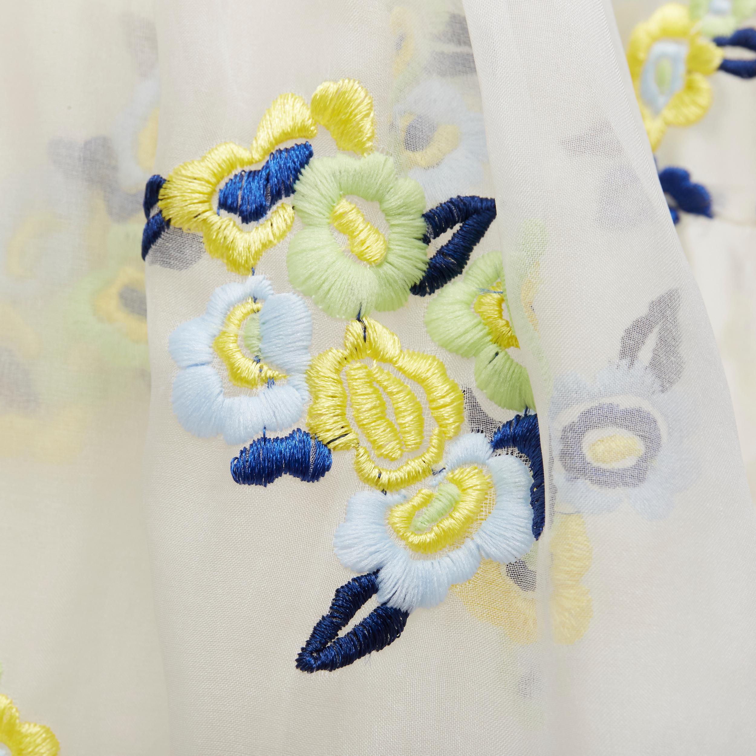 CECILIE BAHNSEN Runway white blue yellow floral embroidery sheer puff dress XS 
Reference: LNKO/A01848 
Brand: Cecilie Bahnsen 
Designer: Cecilie Bahnsen 
Collection: Fall/Winter 2019 Runway 
As seen on: Korean Pop star - IU 
Material: Silk 
Color: