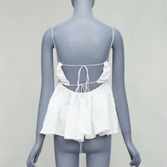 CECILIE BAHNSEN Sunni white cloque cotton babydoll top UK10 M